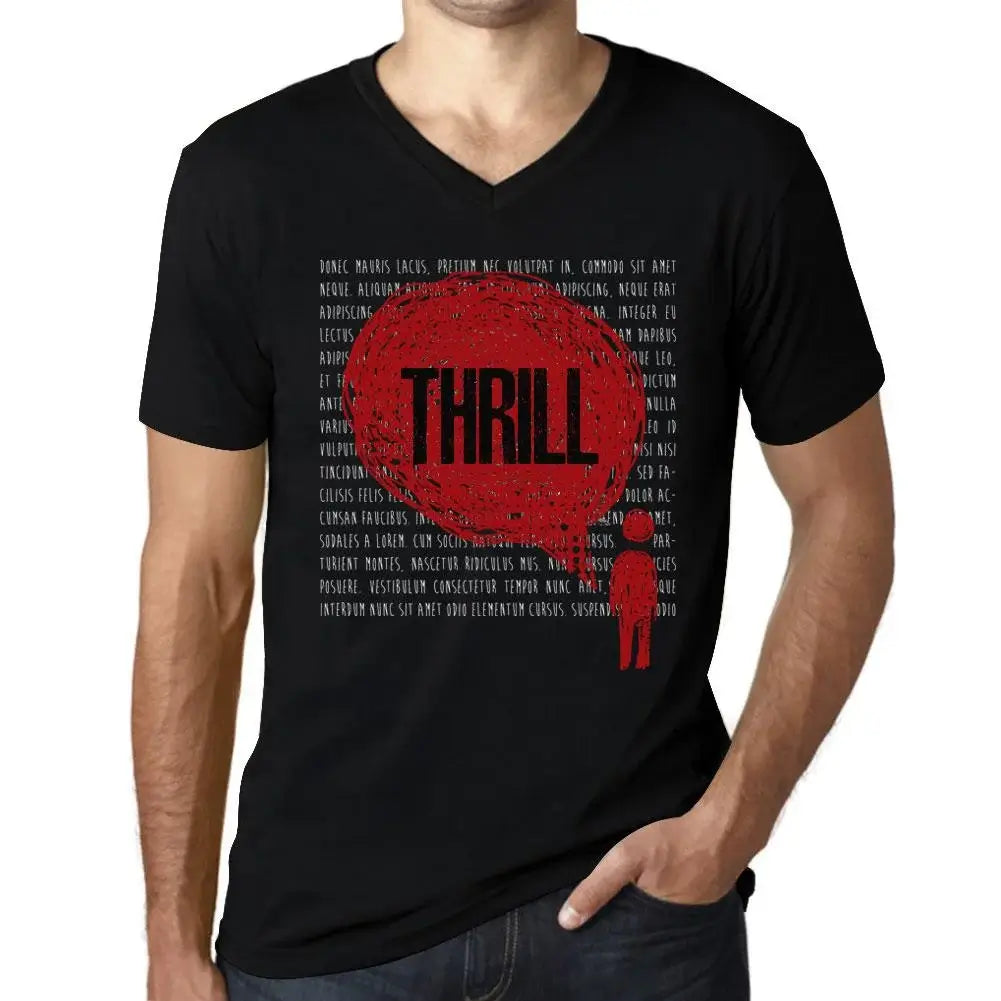 Men's Graphic T-Shirt V Neck Thoughts Thrill Eco-Friendly Limited Edition Short Sleeve Tee-Shirt Vintage Birthday Gift Novelty