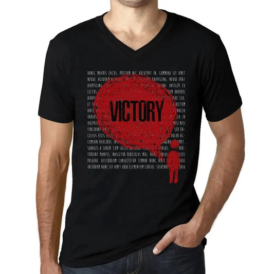 Men's Graphic T-Shirt V Neck Thoughts Victory Eco-Friendly Limited Edition Short Sleeve Tee-Shirt Vintage Birthday Gift Novelty