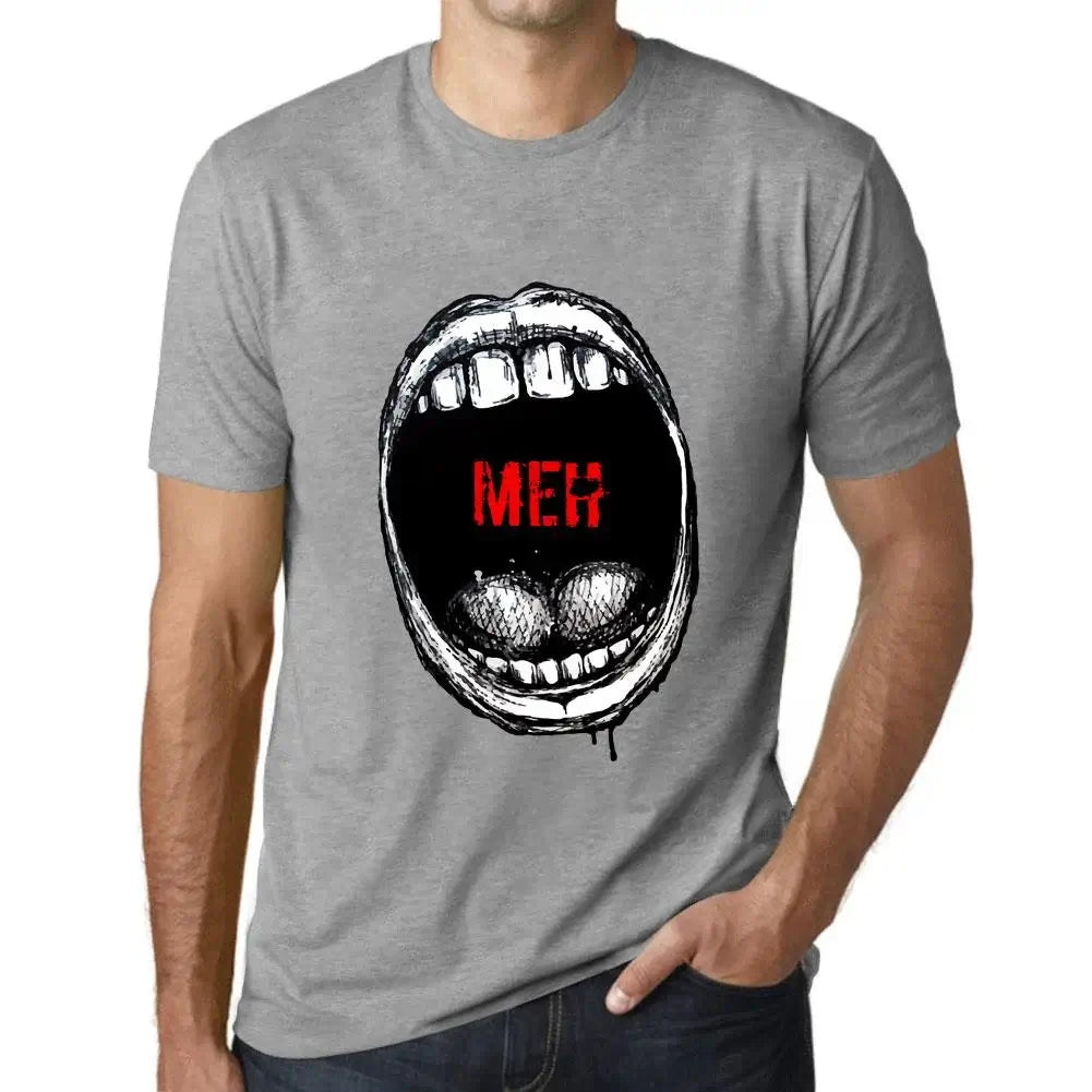 Men's Graphic T-Shirt Mouth Expressions Meh Eco-Friendly Limited Edition Short Sleeve Tee-Shirt Vintage Birthday Gift Novelty