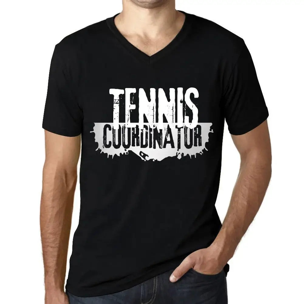 Men's Graphic T-Shirt V Neck Tennis Coordinator Eco-Friendly Limited Edition Short Sleeve Tee-Shirt Vintage Birthday Gift Novelty