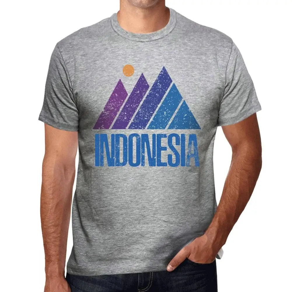 Men's Graphic T-Shirt Mountain Indonesia Eco-Friendly Limited Edition Short Sleeve Tee-Shirt Vintage Birthday Gift Novelty