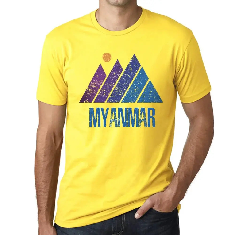 Men's Graphic T-Shirt Mountain Myanmar Eco-Friendly Limited Edition Short Sleeve Tee-Shirt Vintage Birthday Gift Novelty