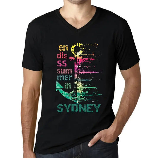 Men's Graphic T-Shirt V Neck Endless Summer In Sydney Eco-Friendly Limited Edition Short Sleeve Tee-Shirt Vintage Birthday Gift Novelty