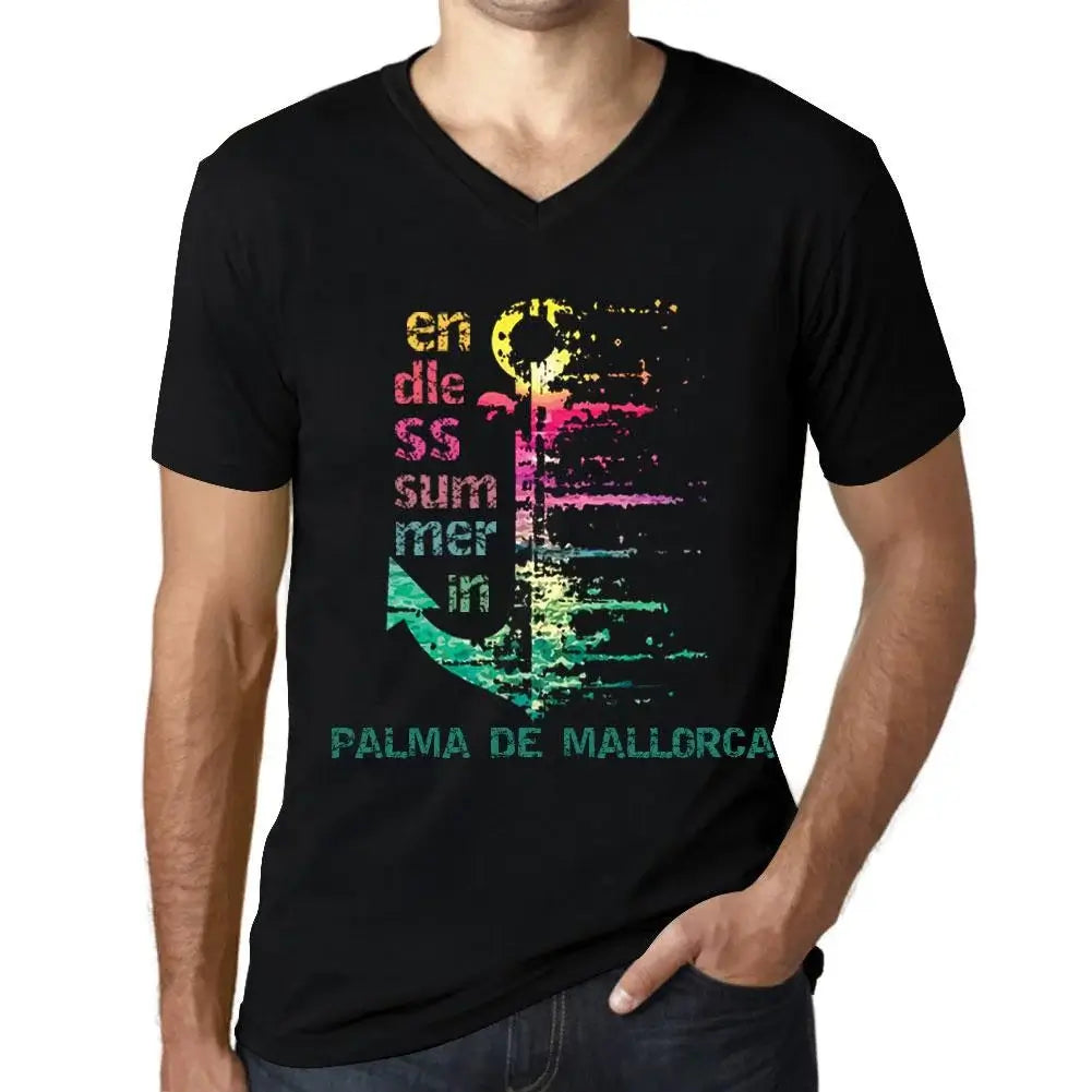 Men's Graphic T-Shirt V Neck Endless Summer In Palma De Mallorca Eco-Friendly Limited Edition Short Sleeve Tee-Shirt Vintage Birthday Gift Novelty