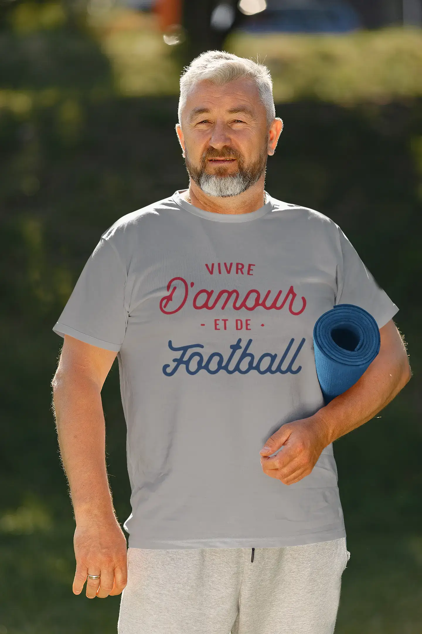 Ultrabasic - Homme Graphique Vivre d'amour et de Football T-Shirt Imprimé Lettres