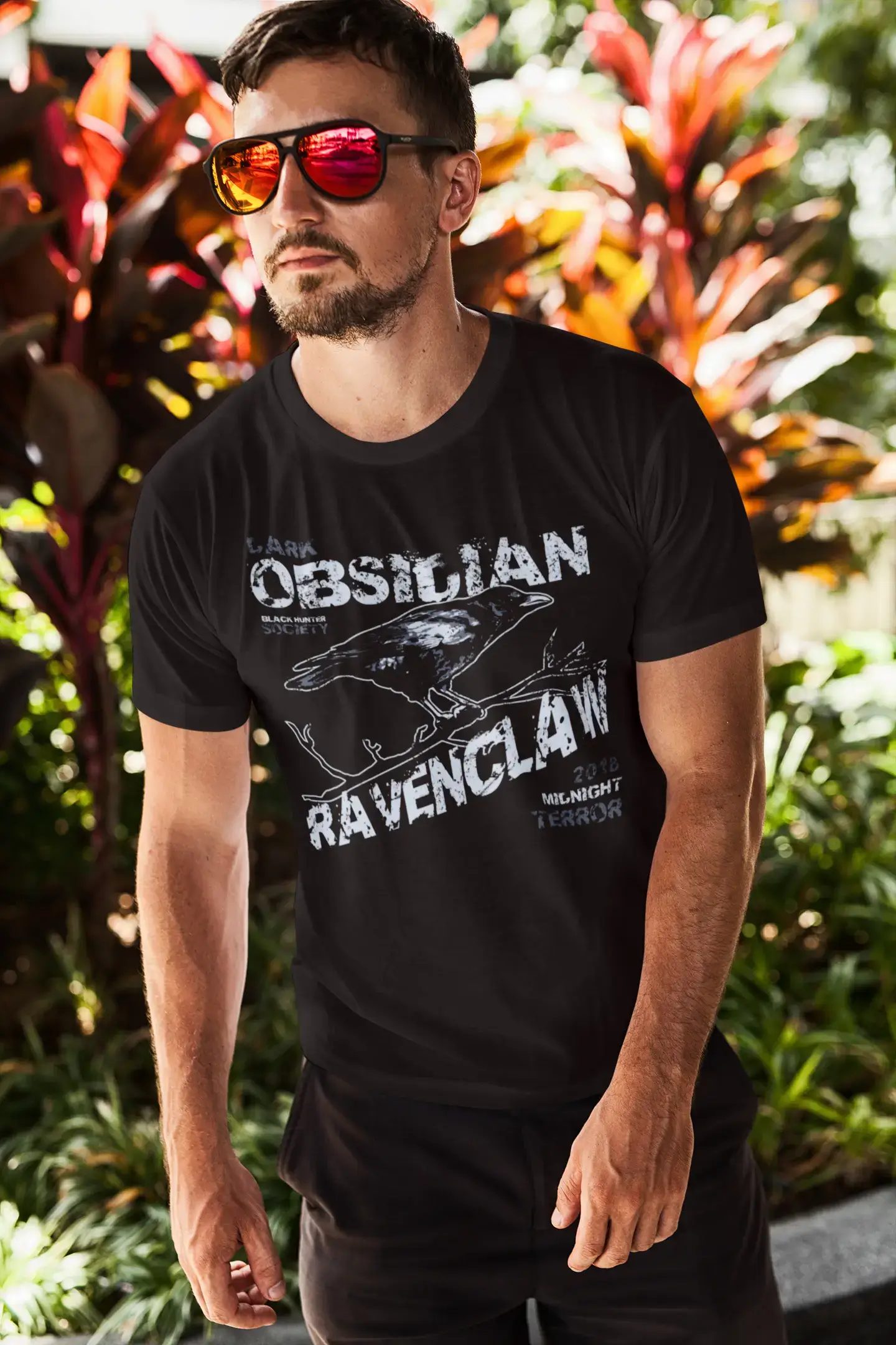 ULTRABASIC Men's Graphic T-Shirt Dark Raven - Funny Shirt for Men