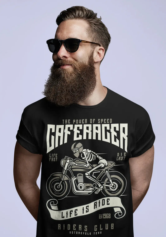ULTRABASIC Men's T-Shirt The Power Of Speed Caferacer - Life Is Ride Est 1968