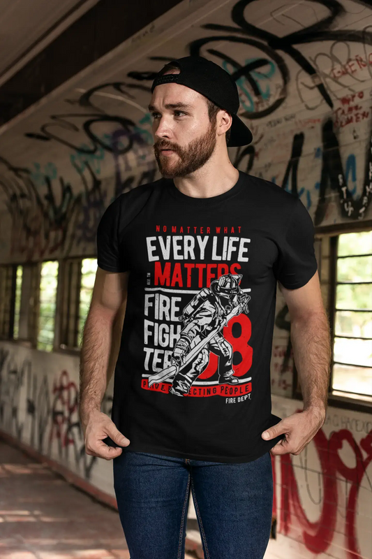 ULTRABASIC Men's Graphic T-Shirt Every Life Matters - Shirt For Firefighters - Quotes