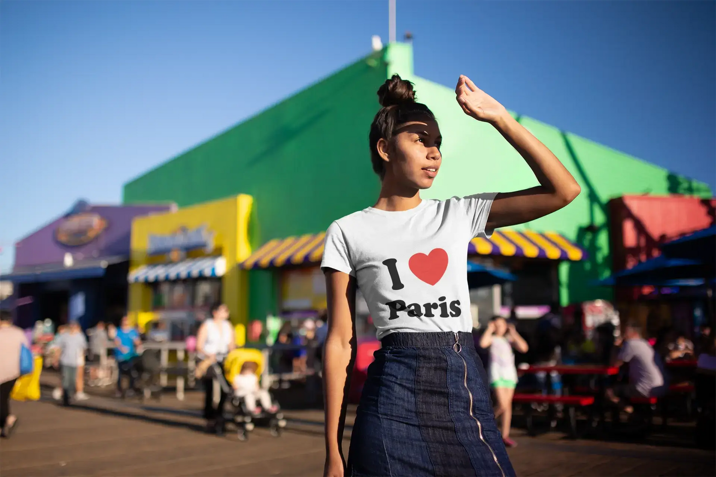 I Love Paris Gift Girl, Tee Shirt Femme, imprimé célébrité, Blanc, t Shirt Femme,Cadeau