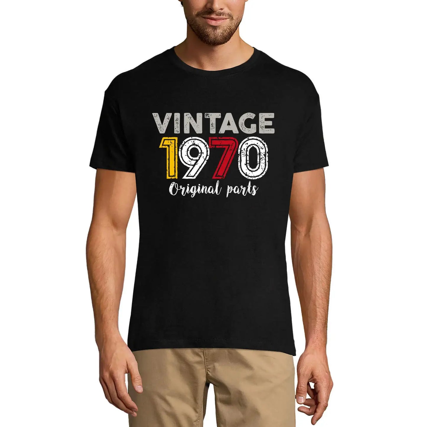 Men's Graphic T-Shirt Original Parts 1970 54th Birthday Anniversary 54 Year Old Gift 1970 Vintage Eco-Friendly Short Sleeve Novelty Tee