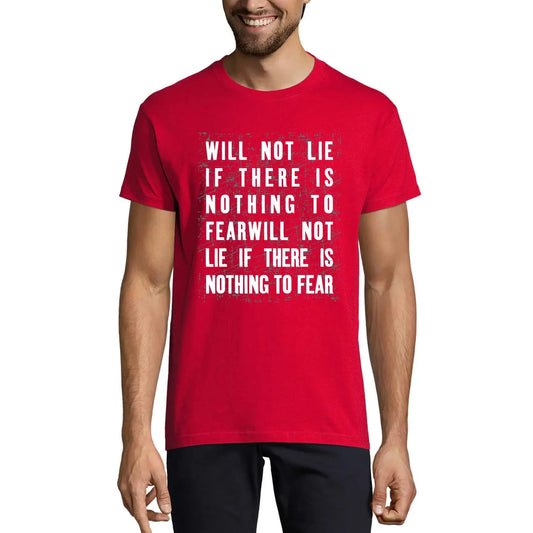 Men's Graphic T-Shirt Will Not Lie If There Is Nothing To Fear Eco-Friendly Limited Edition Short Sleeve Tee-Shirt Vintage Birthday Gift Novelty