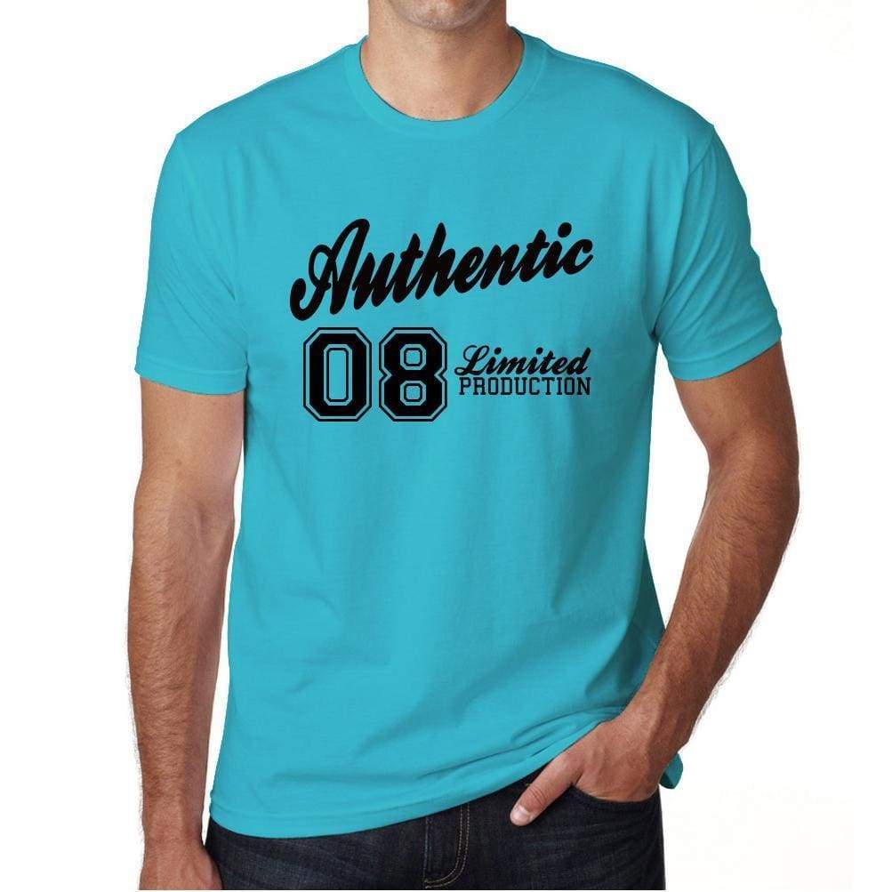 08, Authentic, Blue, Men's Short Sleeve Round Neck T-shirt 00122 - ultrabasic-com