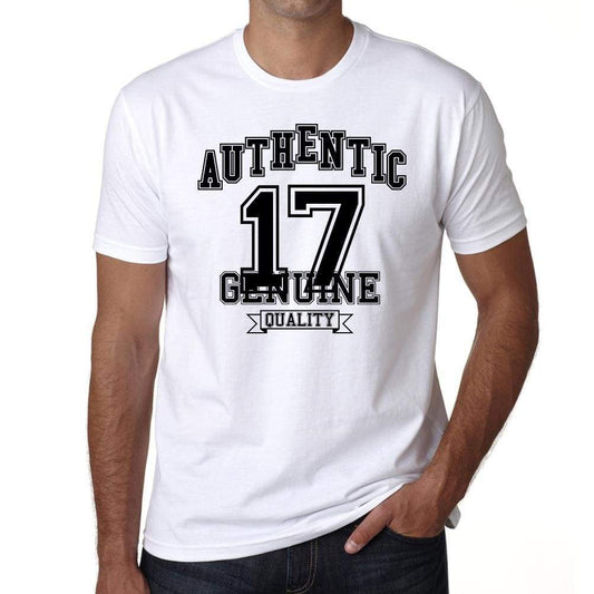 17, Authentic Genuine White, Men's Short Sleeve Round Neck T-shirt 00121 - ultrabasic-com
