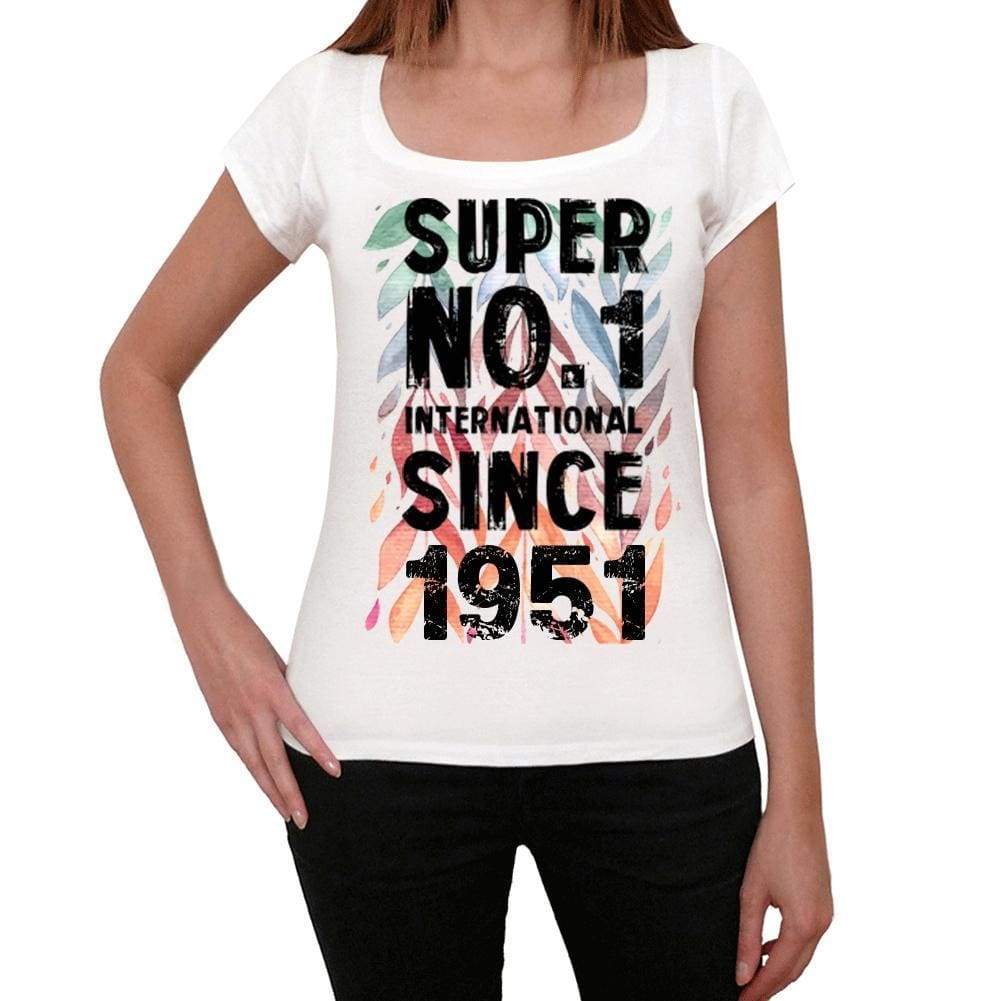 1951, Super No.1 Since 1951 Women's T-shirt White Birthday Gift 00505 ultrabasic-com.myshopify.com