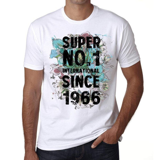 1966, Super No.1 Since 1966 Men's T-shirt White Birthday Gift 00507 - ultrabasic-com