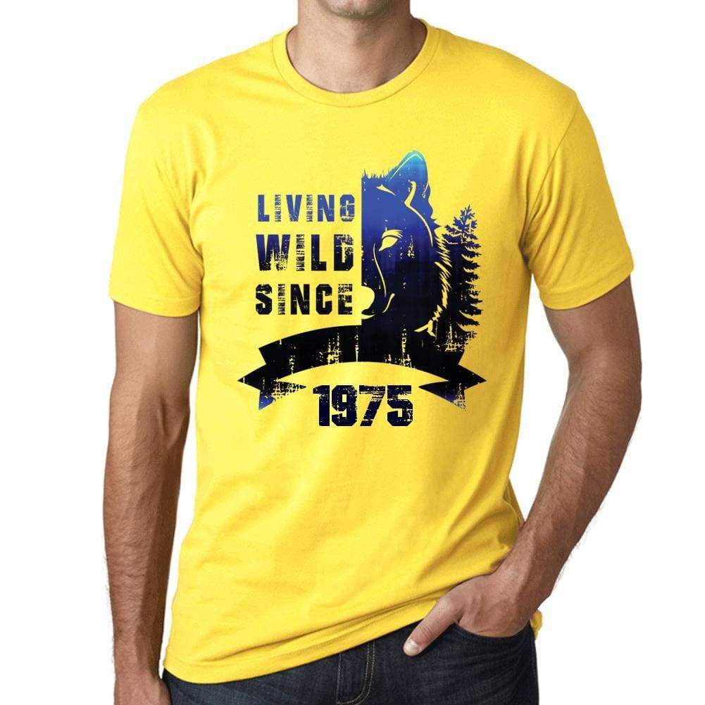 1975, Living Wild 2 Since 1975 Men's T-shirt Yellow Birthday Gift 00516 - ultrabasic-com