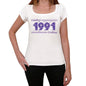1991 Limited Edition Star Womens T-Shirt White Birthday Gift 00382 - White / Xs - Casual