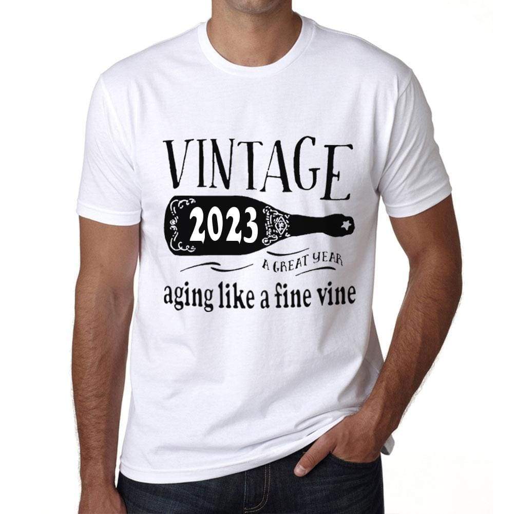 2023 Aging Like a Fine Wine <span>Men's</span> T-shirt White Birthday Gift 00457 - ULTRABASIC