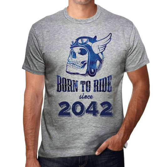 2042, Born to Ride Since 2042 Men's T-shirt Grey Birthday Gift 00495 - Ultrabasic