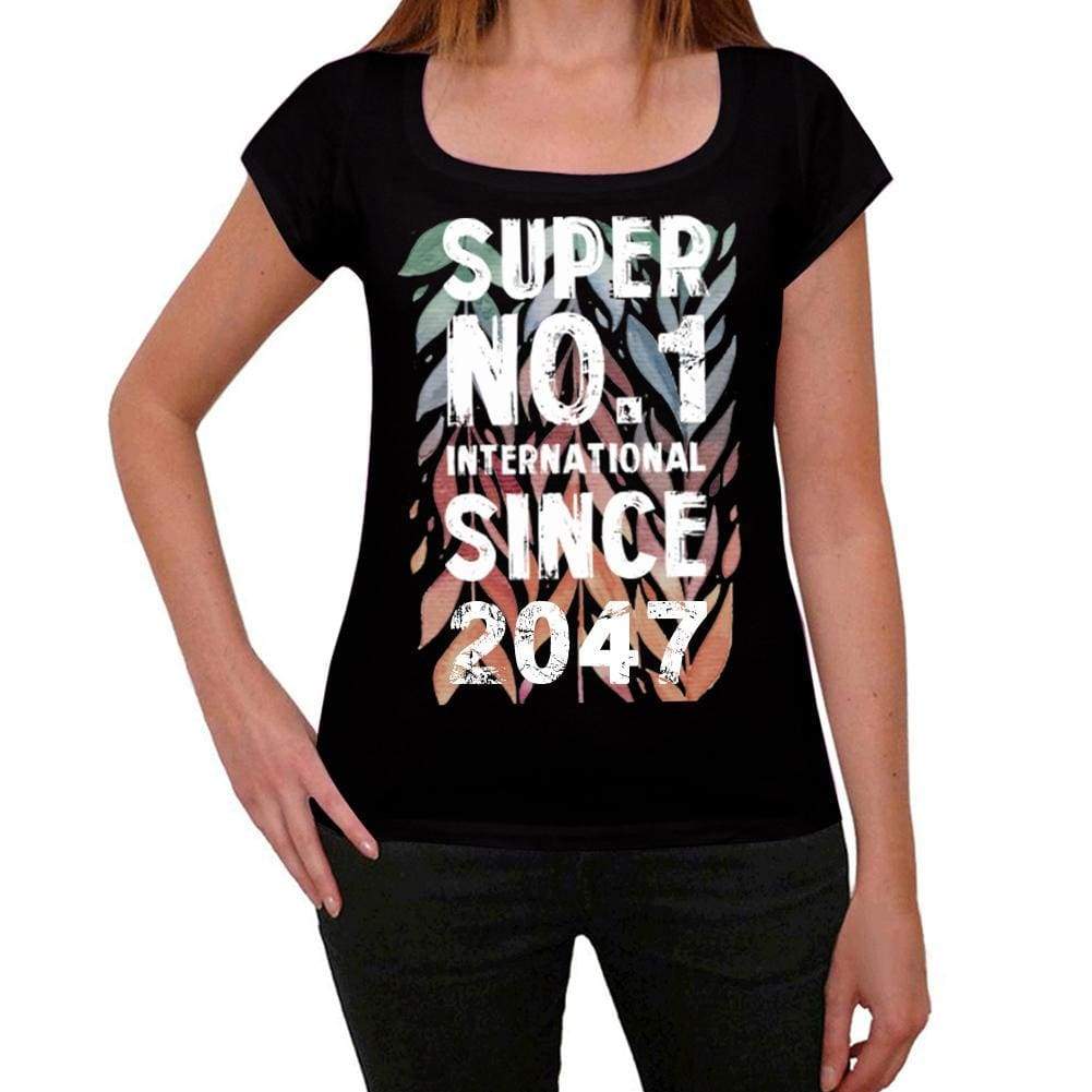 2047 Super No.1 Since 2047 Womens T-Shirt Black Birthday Gift 00506 - Black / Xs - Casual