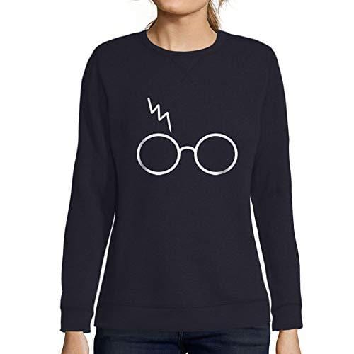 Ultrabasic - Femme Graphique Lunettes Cicatrice Éclair Sweatshirt Cadeau Idées Tee French Marine