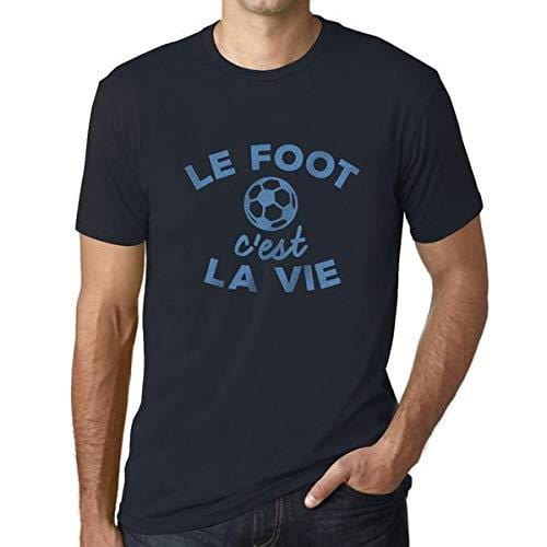 Homme T-Shirt Graphique Imprimé Vintage Tee Le Foot C'est la Vie Marine