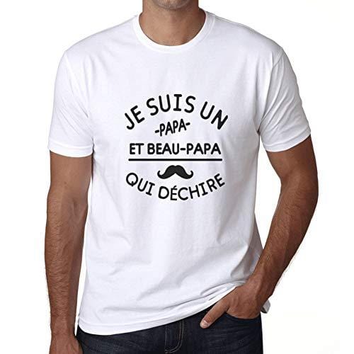 Ultrabasic - Graphique Homme Papa Et Beau-Papa Qui déchire T-Shirt Cadeau Imprimé Tée-Shirt Blanco