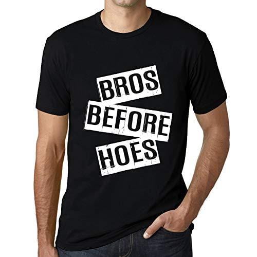 Ultrabasic - Homme T-Shirt Graphique Bros Before Hoes T-Shirt Cadeau Lettre d'impression Noir Profond