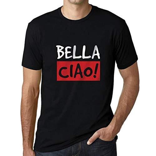 Homme T-Shirt Graphique Imprimé Vintage Tee Bella Ciao Noir Profond