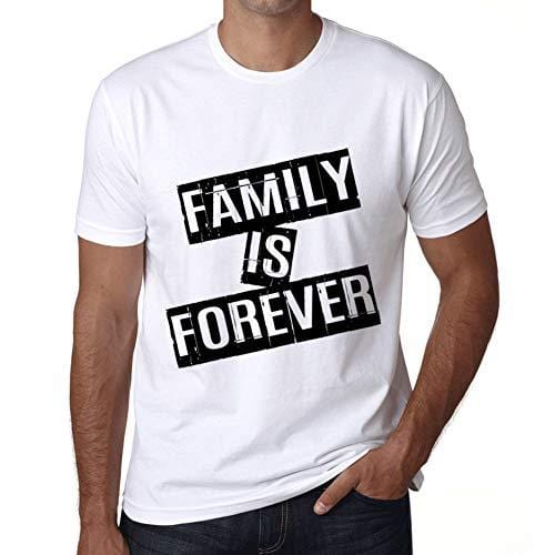 Ultrabasic - Homme T-Shirt Graphique Family is Forever T-Shirt Cadeau Lettre d'impression Blanc