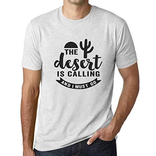 Ultrabasic - Homme T-Shirt Graphique The Desert is Calling Blanc Chiné