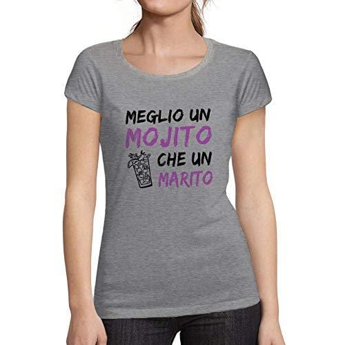 Ultrabasic - Femme Graphique Meglio Un Mojito Che Un Marito T-Shirt Action de Grâces Xmas Cadeau Idées Tee Gris Chiné Grey Marl