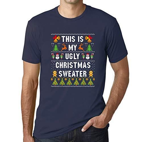 Ultrabasic - Homme Graphique Ugly Christmas Sweater Xmas Impression de Lettre Idée Noel Cadeau French Marine