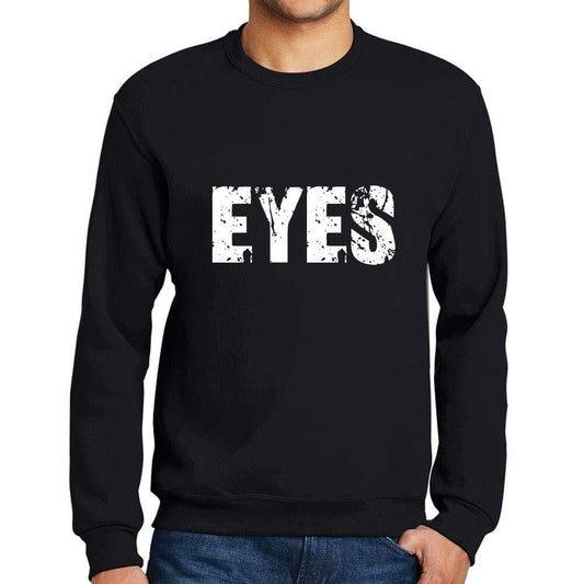 Ultrabasic Homme Imprimé Graphique Sweat-Shirt Popular Words Eyes Noir Profond