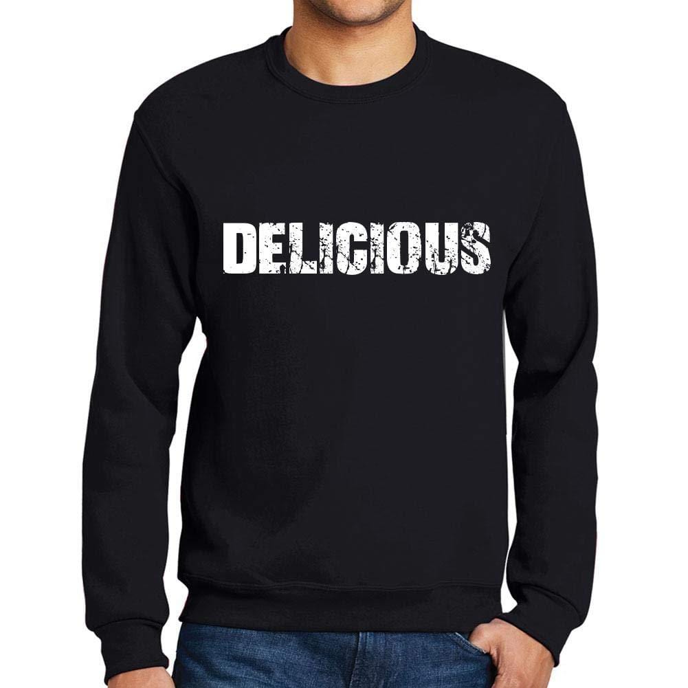 Ultrabasic Homme Imprimé Graphique Sweat-Shirt Popular Words Delicious Noir Profond