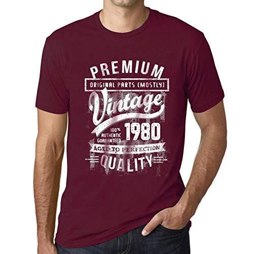 Ultrabasic - Homme T-Shirt Graphique 1980 Aged to Perfection Tee Shirt Cadeau d'anniversaire