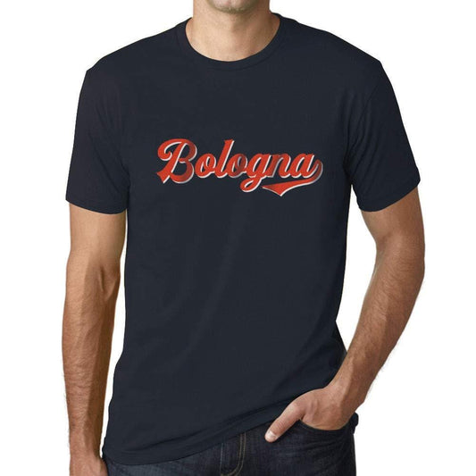 Ultrabasic - Homme T-Shirt Graphique Bologna T-Shirt Lettres Imprimées Marine