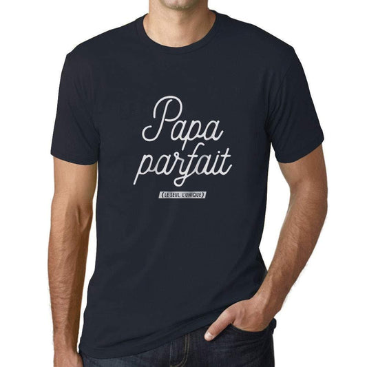 Ultrabasic - Homme Graphique Papa Parfait T-Shirt Marine Lettre Marine