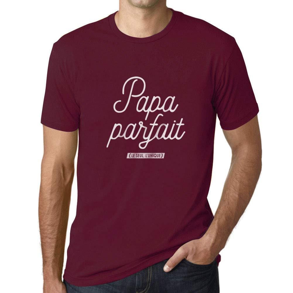 Ultrabasic - Homme Graphique Papa Parfait T-Shirt Marine Lettre Bordeaux
