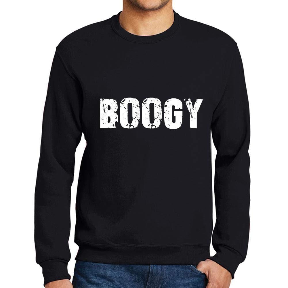 Ultrabasic Homme Imprimé Graphique Sweat-Shirt Popular Words Boogy Noir Profond