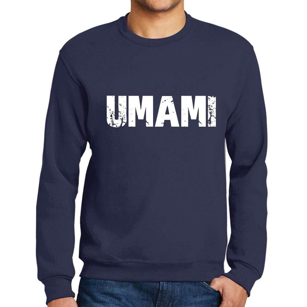Ultrabasic Homme Imprimé Graphique Sweat-Shirt Popular Words UMAMI French Marine