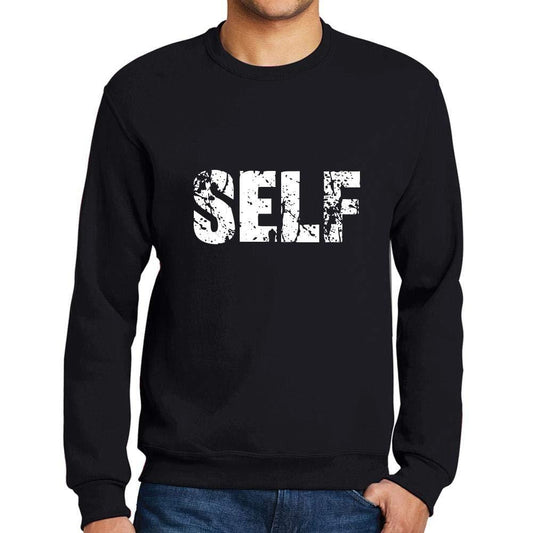 Ultrabasic Homme Imprimé Graphique Sweat-Shirt Popular Words Self Noir Profond