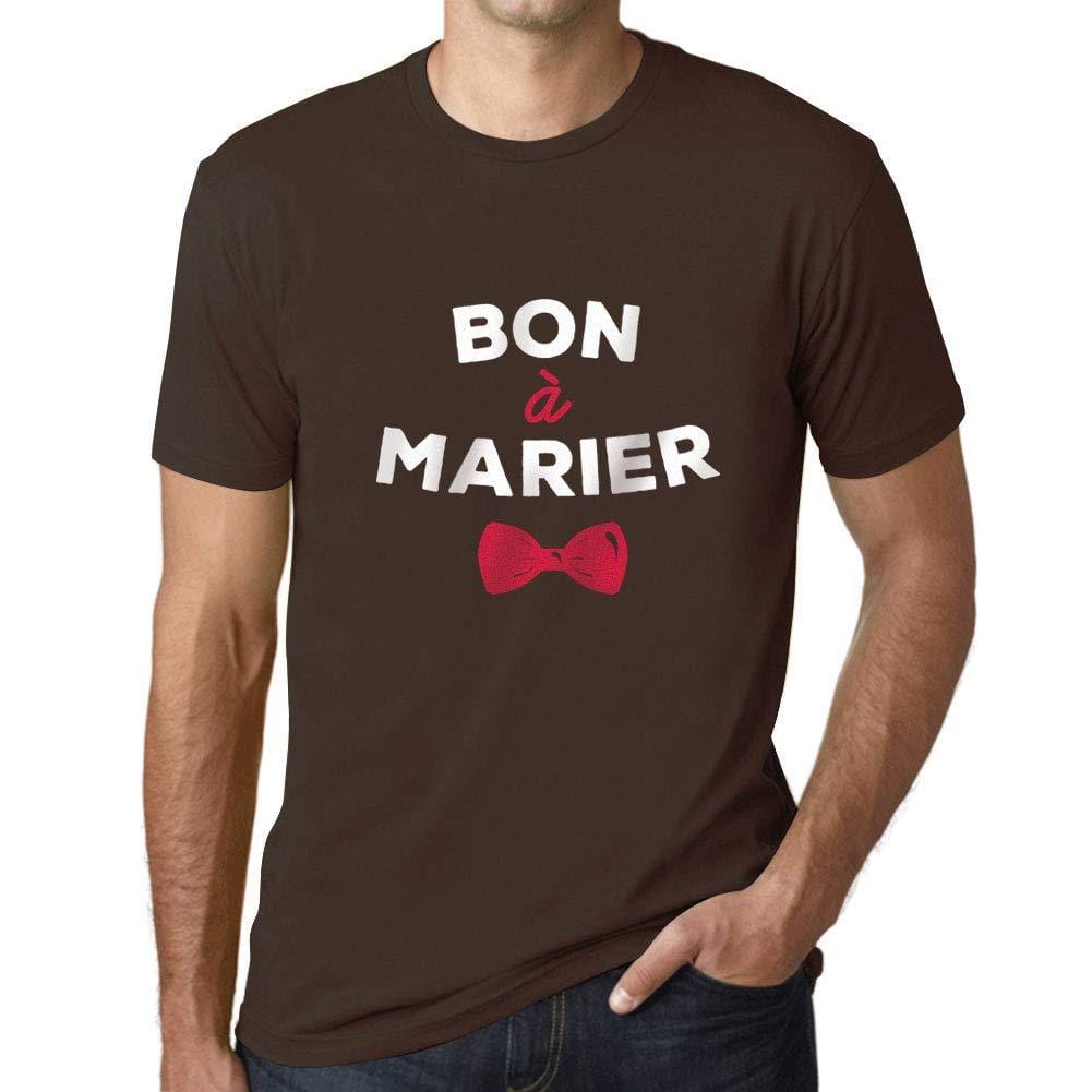 Homme T-Shirt Graphique Imprimé Vintage Tee Bon à Marier Chocolat