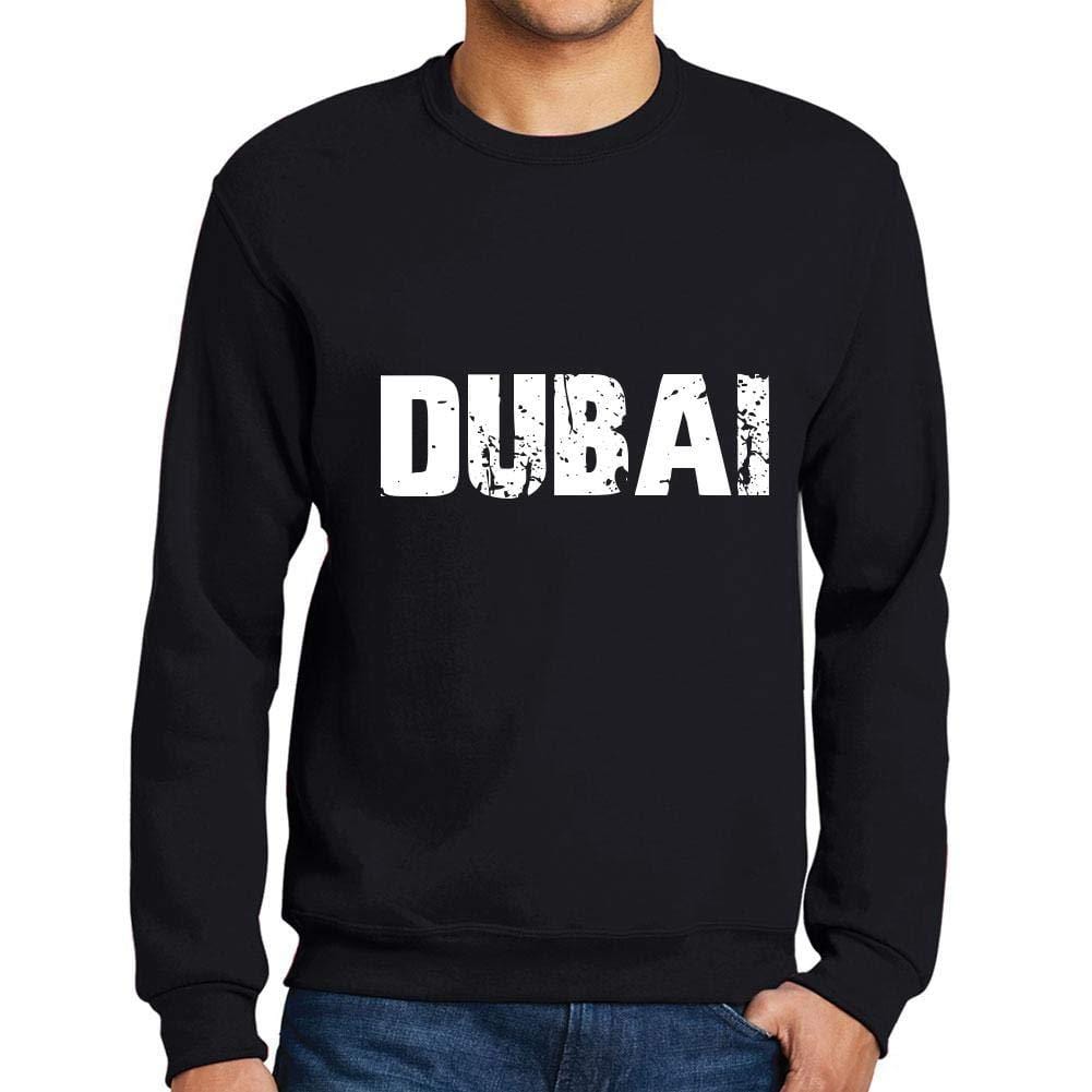 Ultrabasic Homme Imprimé Graphique Sweat-Shirt Popular Words Dubai Noir Profond