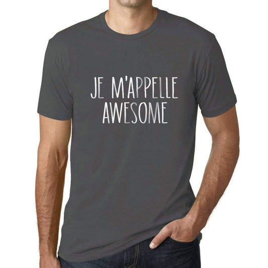 Ultrabasic - Homme Graphique Je m'appelle Awesome T-Shirt Blanc Lettre Gris Souris