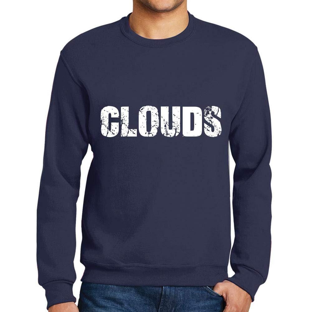 Ultrabasic Homme Imprimé Graphique Sweat-Shirt Popular Words Clouds French Marine