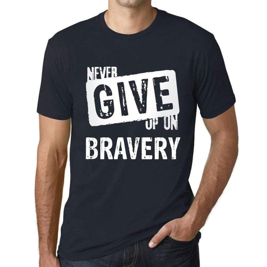 Ultrabasic Homme T-Shirt Graphique Never Give Up on Bravery Marine