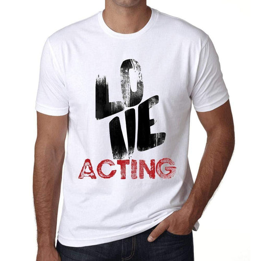 Ultrabasic - Homme T-Shirt Graphique Love Acting Blanc