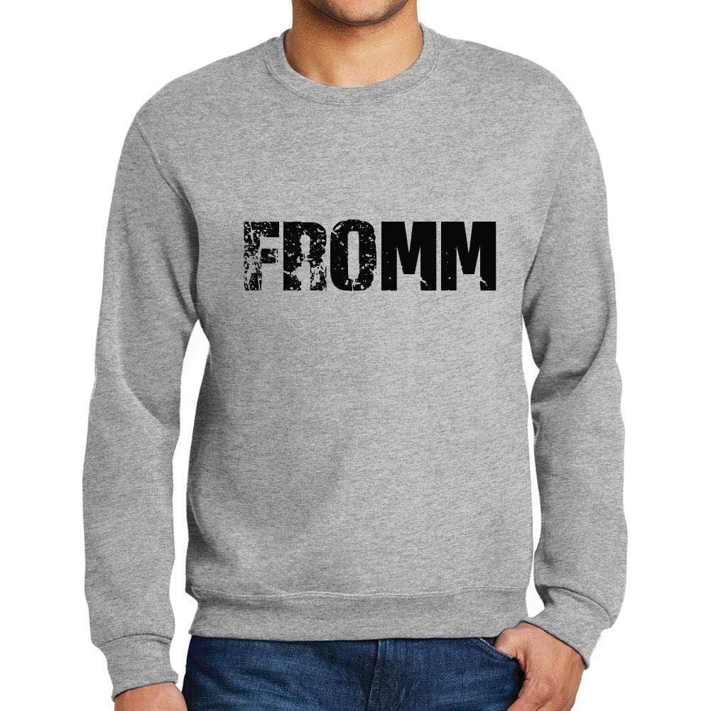 Ultrabasic Homme Imprimé Graphique Sweat-Shirt Popular Words FROMM Gris Chiné