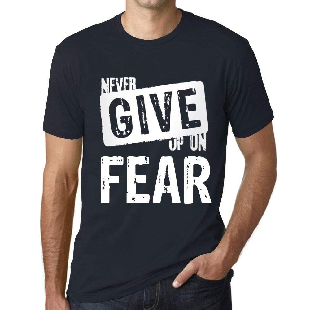 Ultrabasic Homme T-Shirt Graphique Never Give Up on Fear Marine
